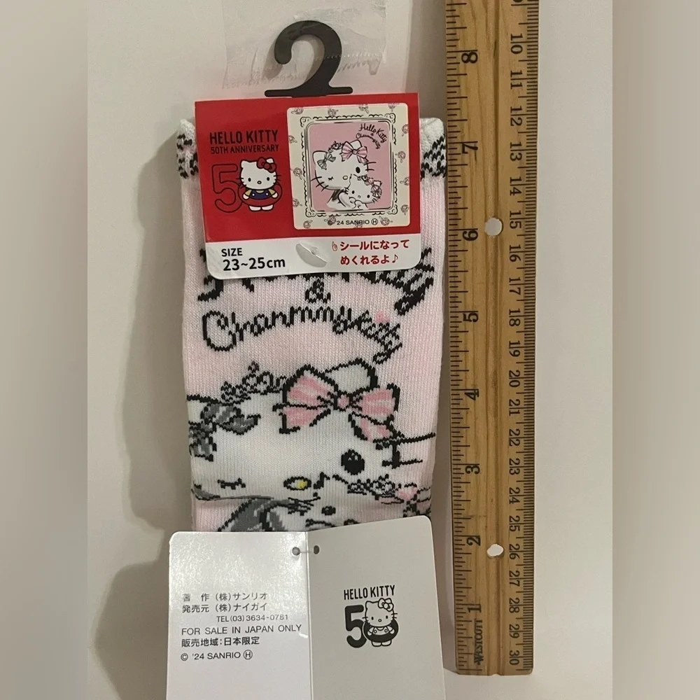 Hello Kitty w Charmmy Kitty 50th Anniversary Socks